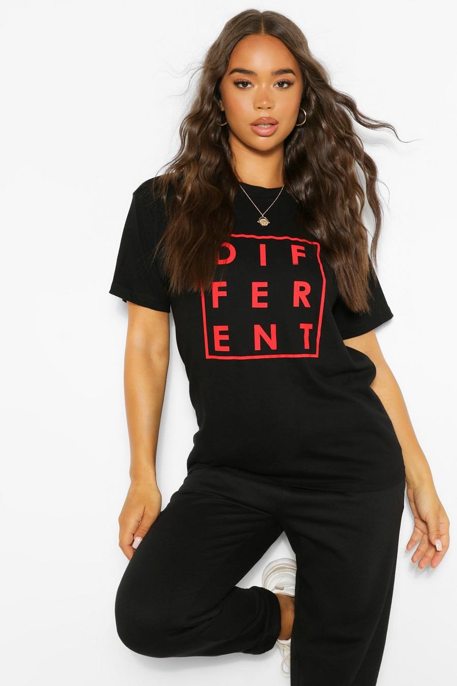 "Different" T-shirt med grafiskt tryck image number 1