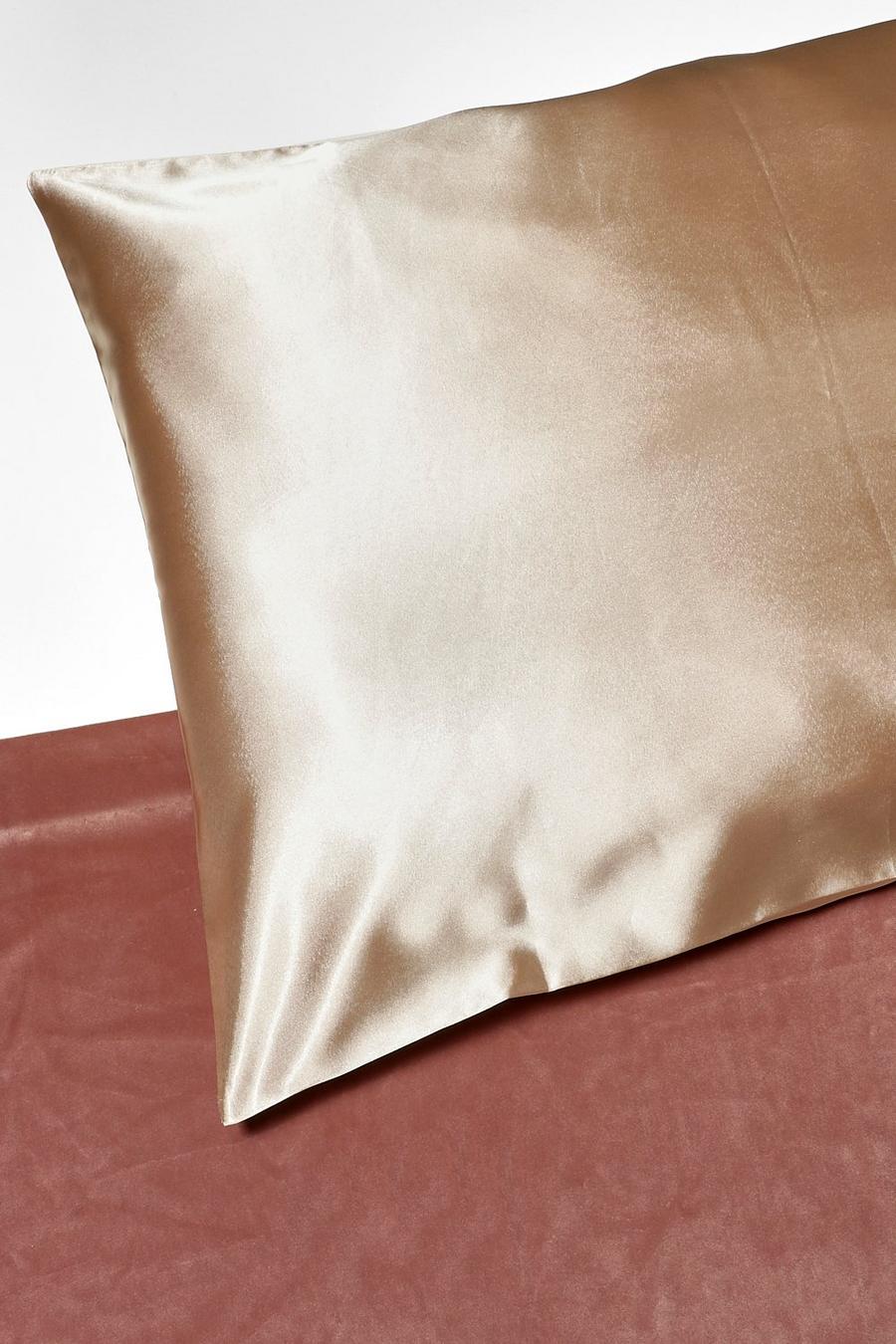 Champagne Satin Super Soft Hair Protect Pillowcase image number 1