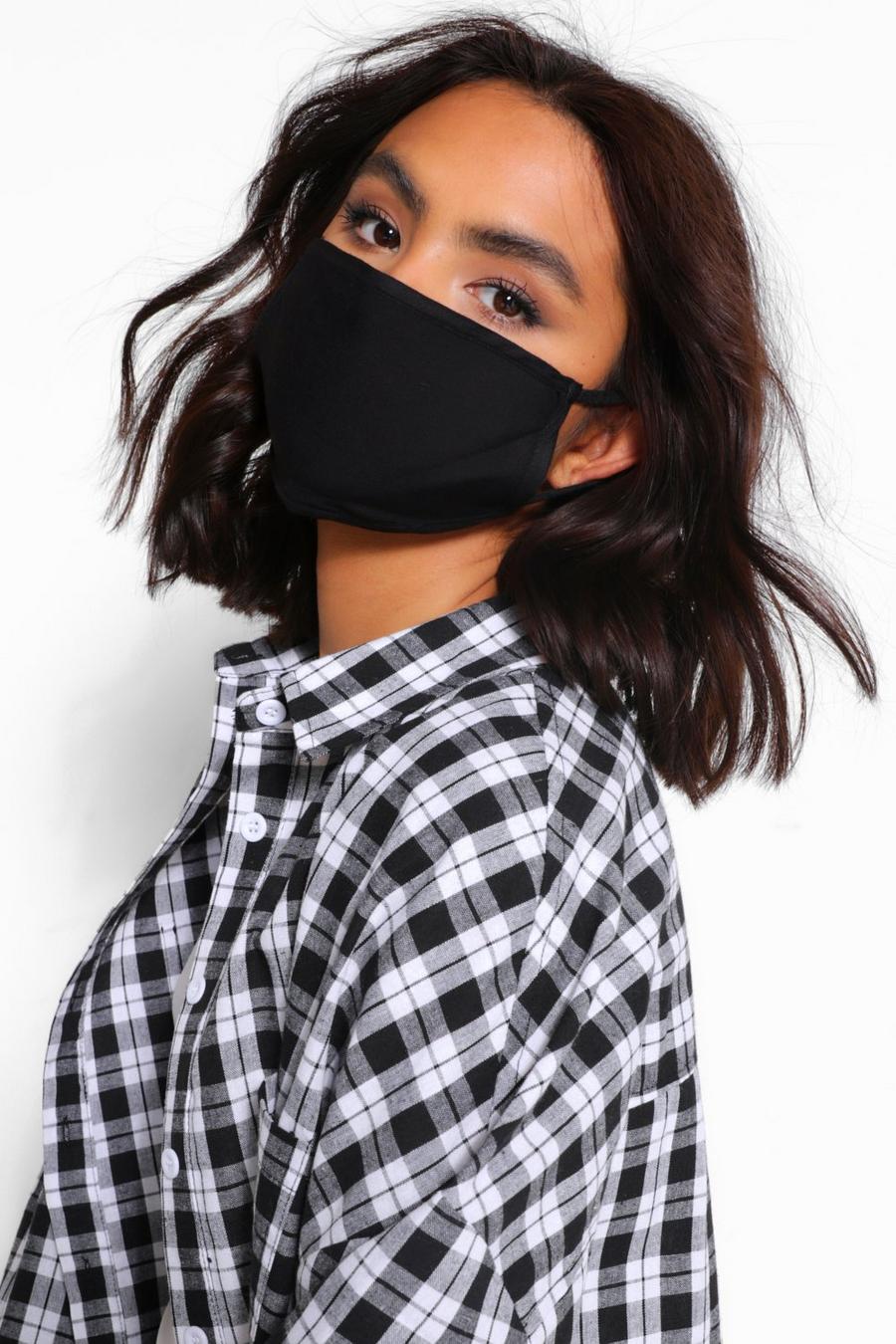 Black Mixed Fashion Face Mask 3 Pack image number 1