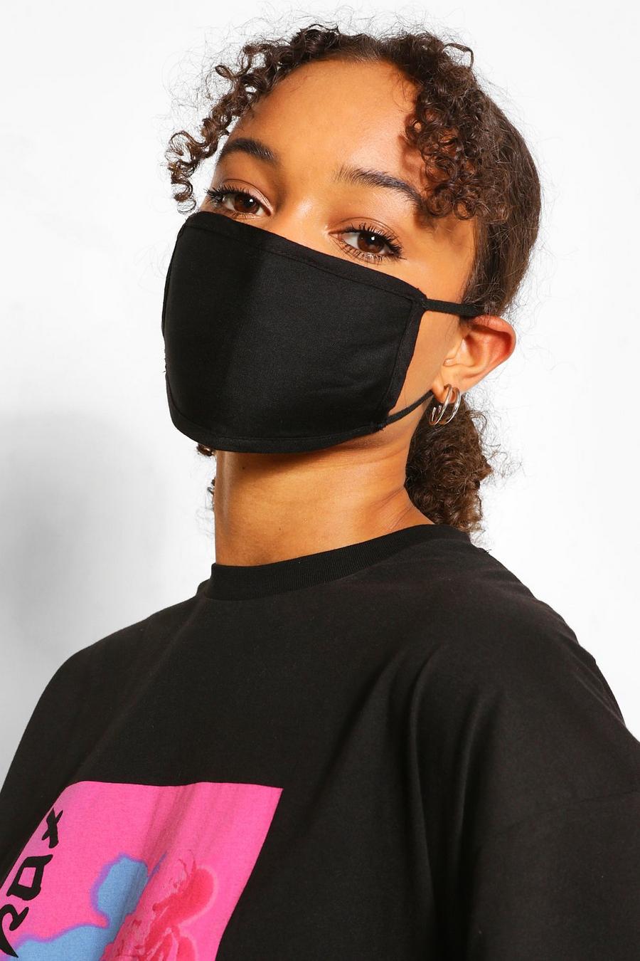 Black Mixed Print Fashion Mask 3 Pack image number 1