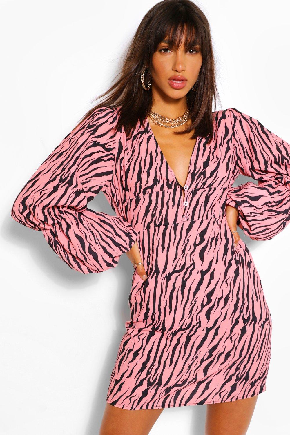 boohoo zebra dress