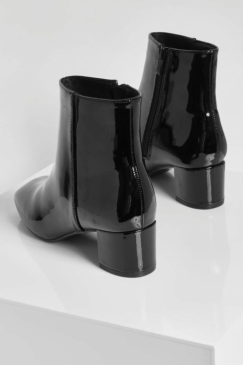 Bottines a talon vernis clearance