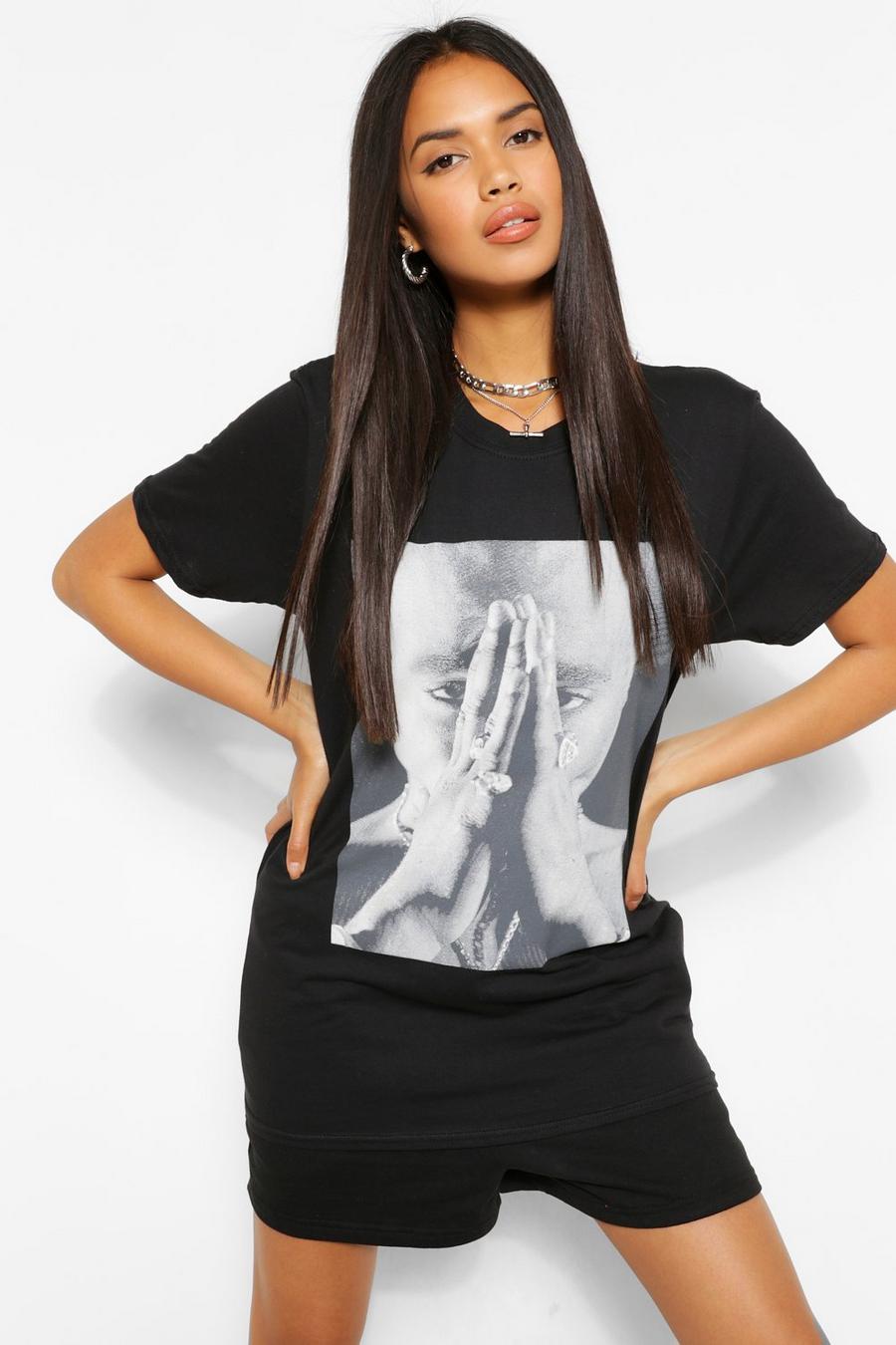 Black T-shirt med Tupac-motiv image number 1