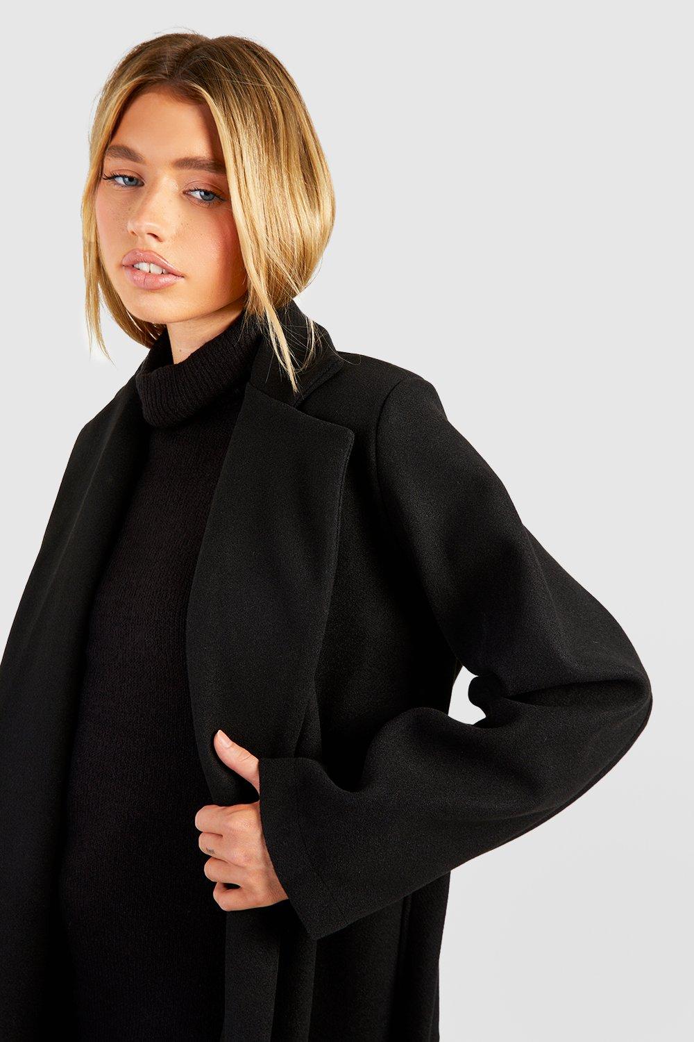 Manteau effet laine a ceinture boohoo FR