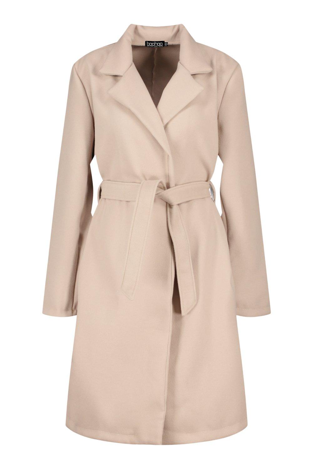 Belted Wool Look Coat