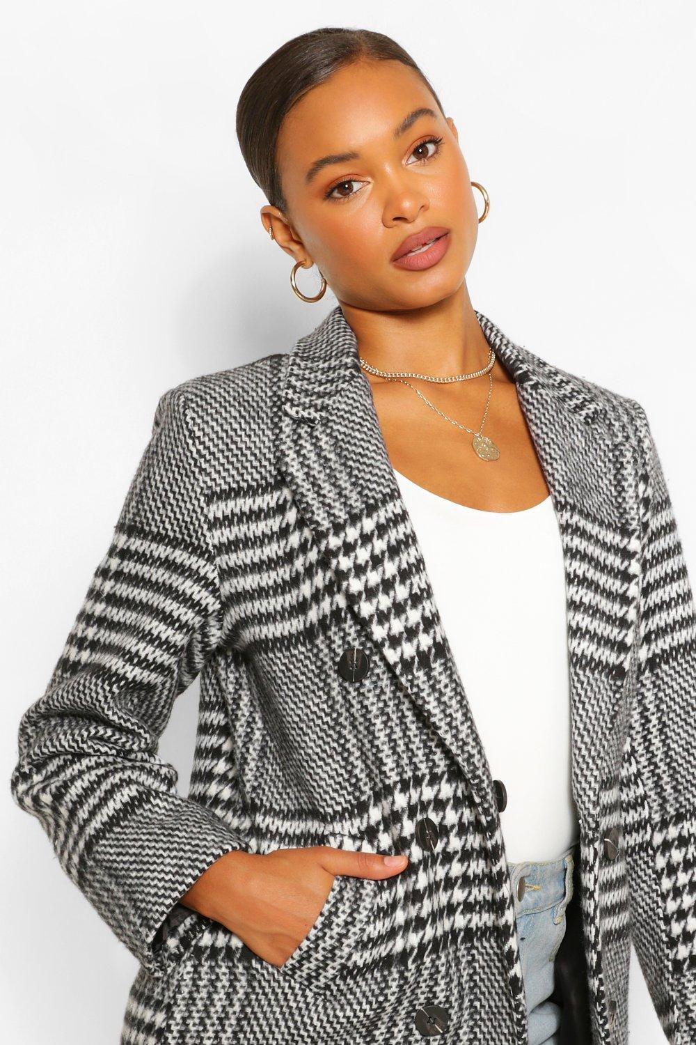 Boohoo on sale checked coat