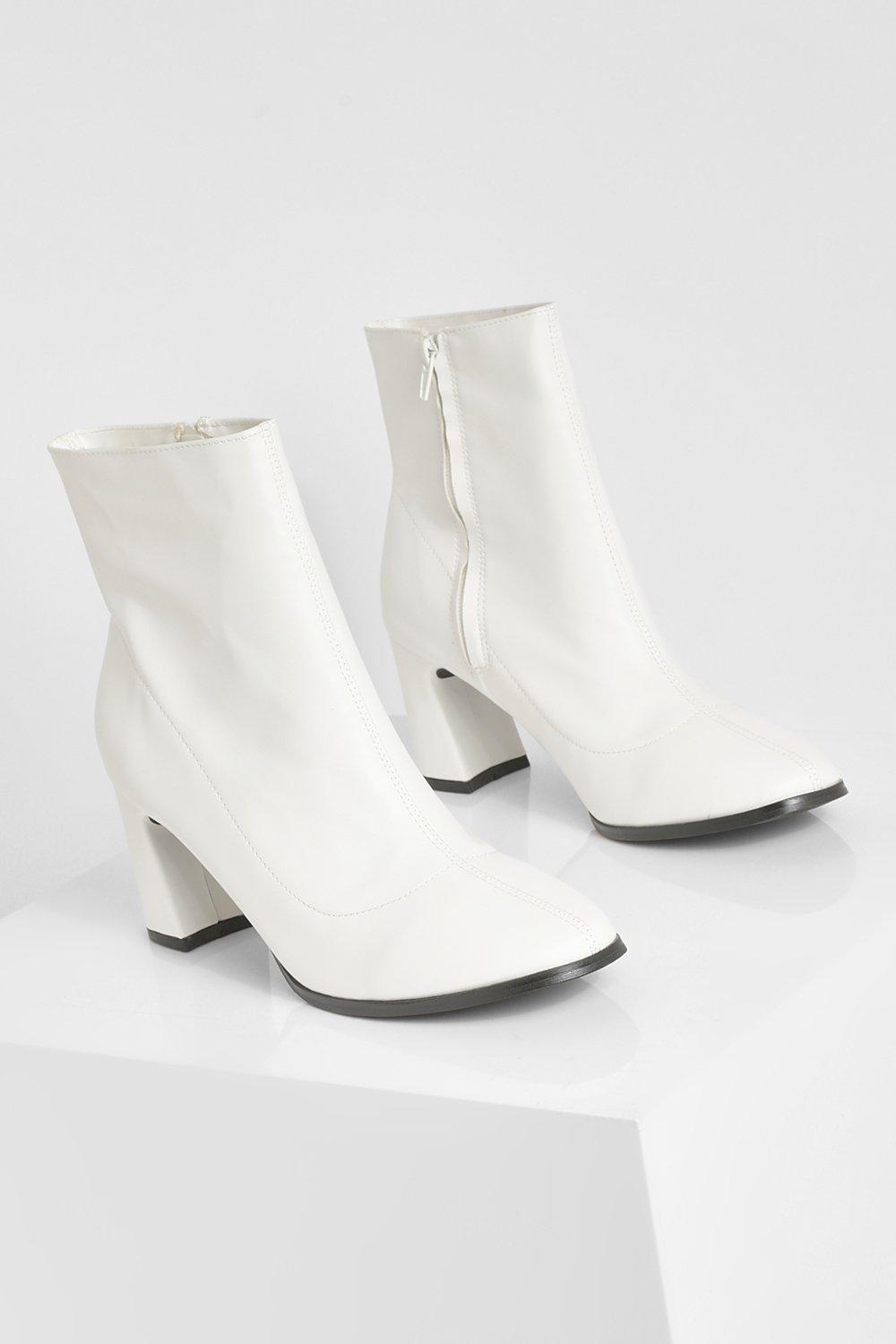 Boohoo white ankle boots best sale