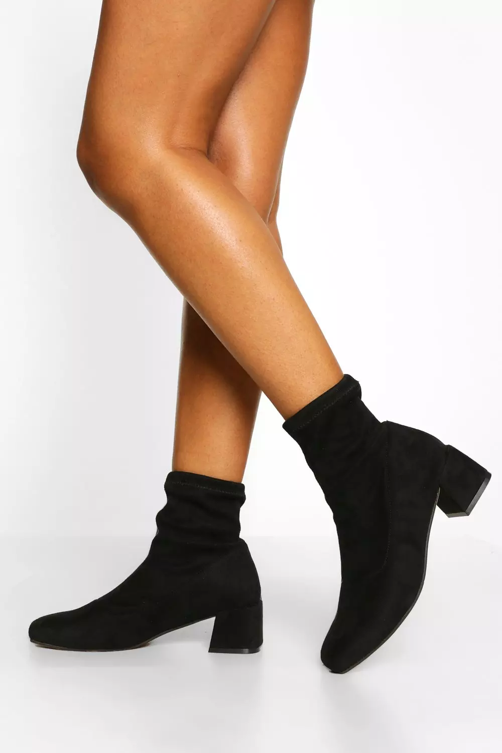 Black kitten hotsell heel sock boot