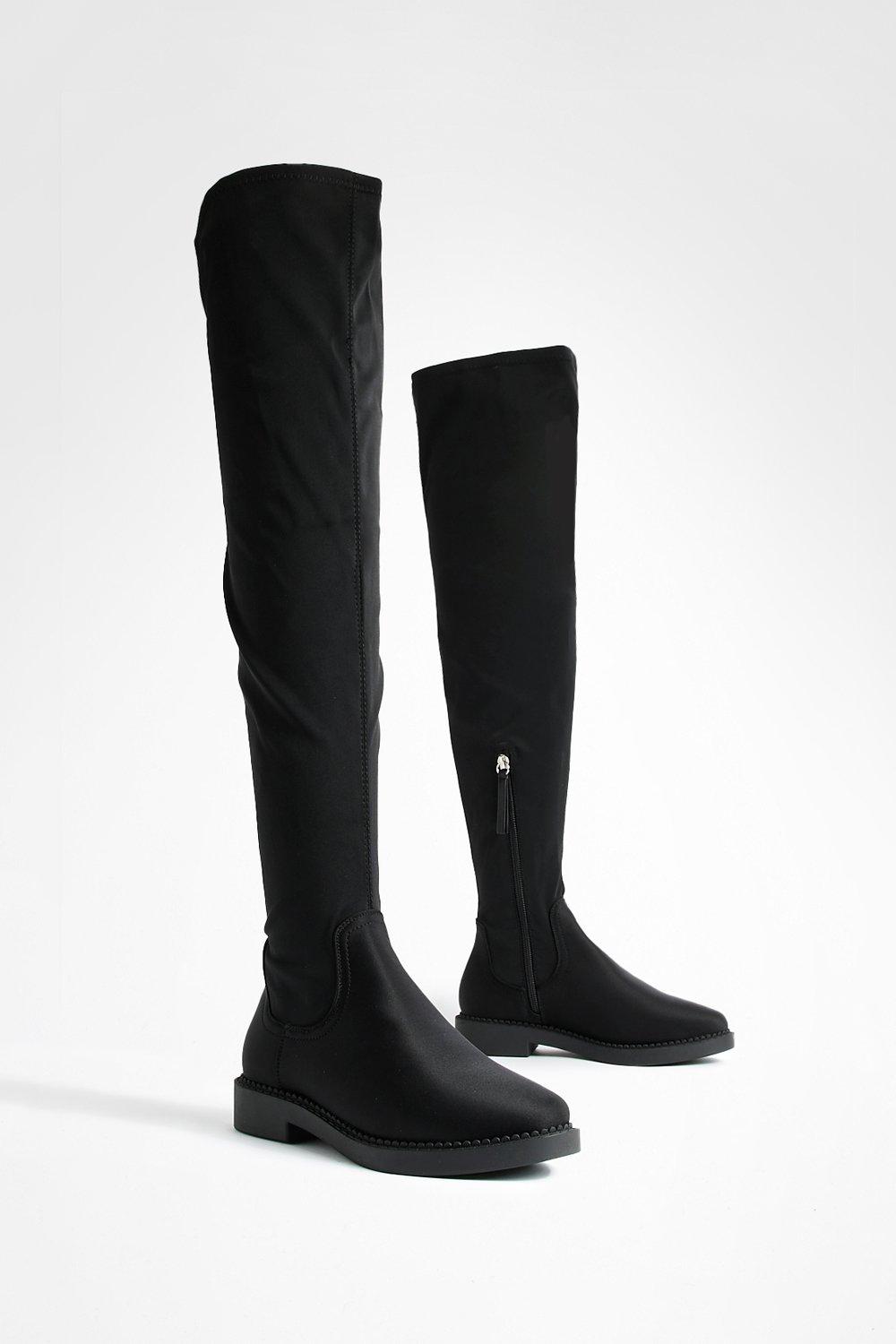 Flat stretch over on sale the knee boots