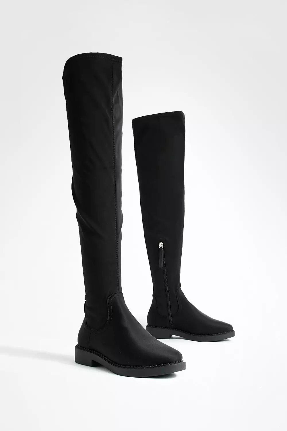 Flat over the knee boots hot sale wide fit