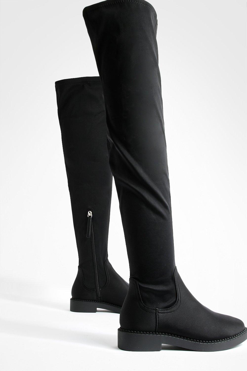 Wide fit flat boots on sale womens