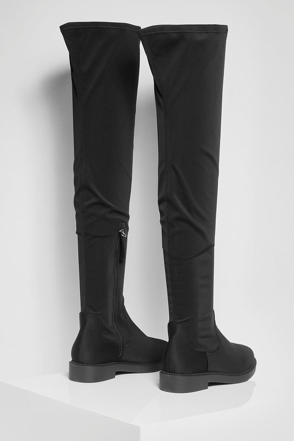 Over the knee high shop boots flat