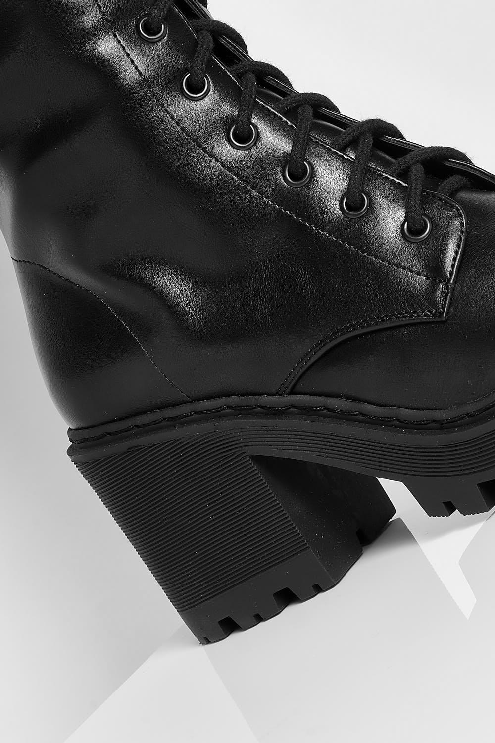 Knee High Lace Up Chunky Combat Boots | boohoo CA Knee High Lace Up Chunky Combat Boots | boohoo CA