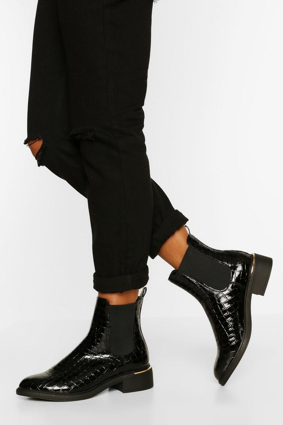 Black Chelsea Boots Met Metalen Afwerking image number 1