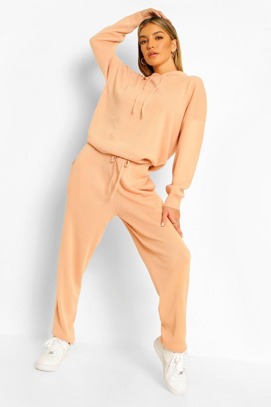 Peach Knitted Tracksuit image number 1
