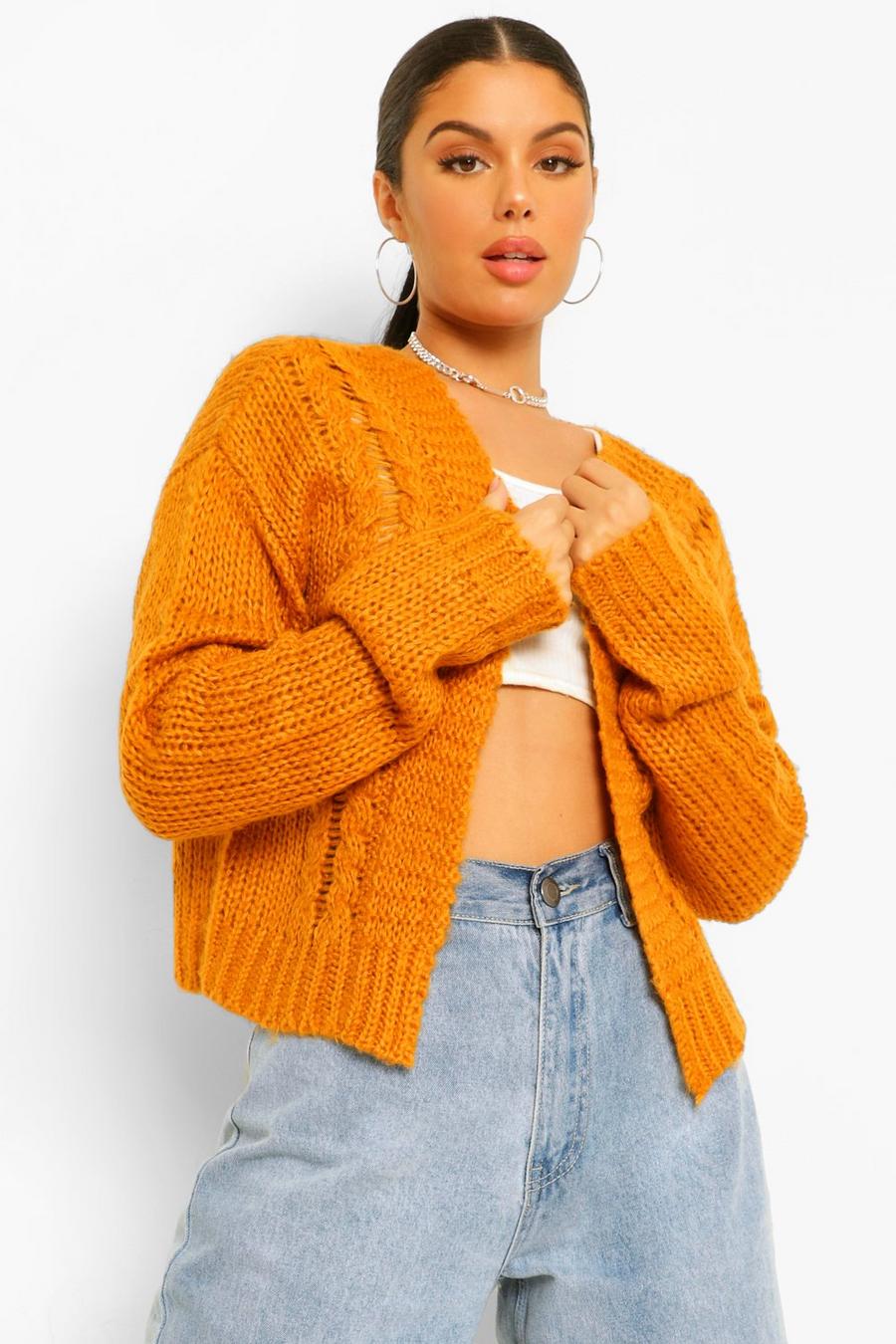 Spice Soft Knit Cable Cropped Cardigan image number 1