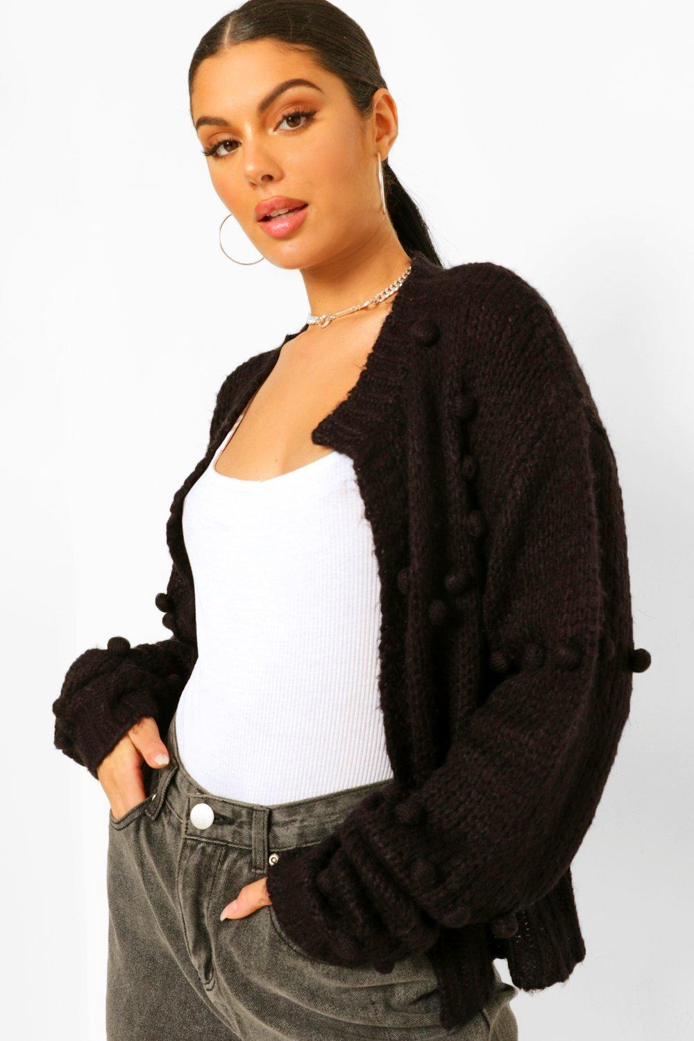 Soft Knit Pom Pom Cardigan