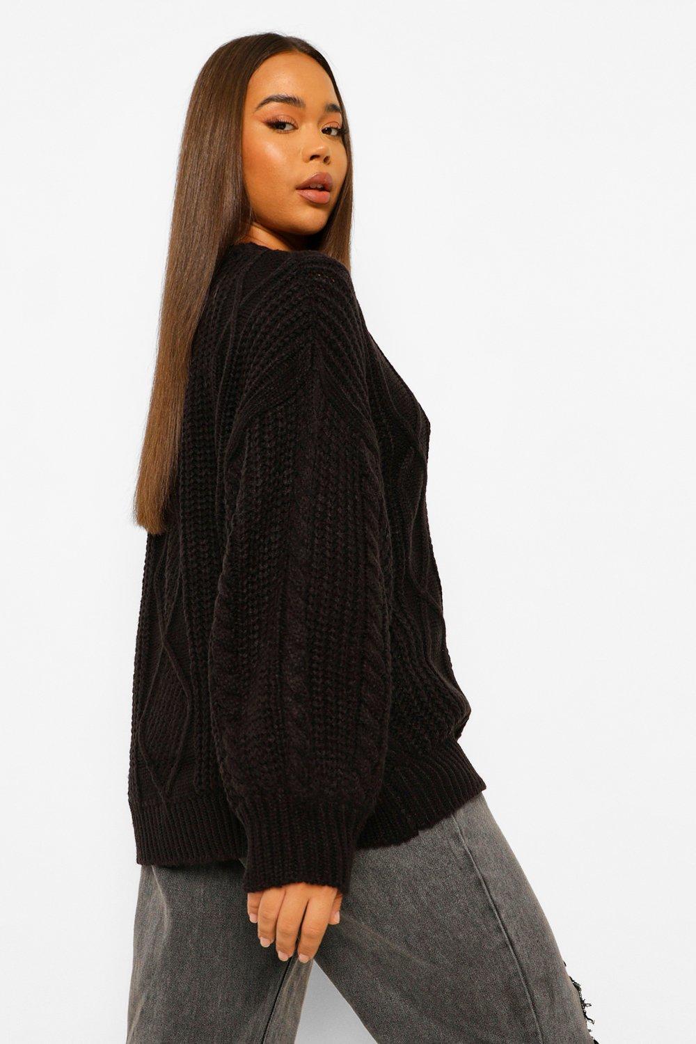 oversized black knit jumper