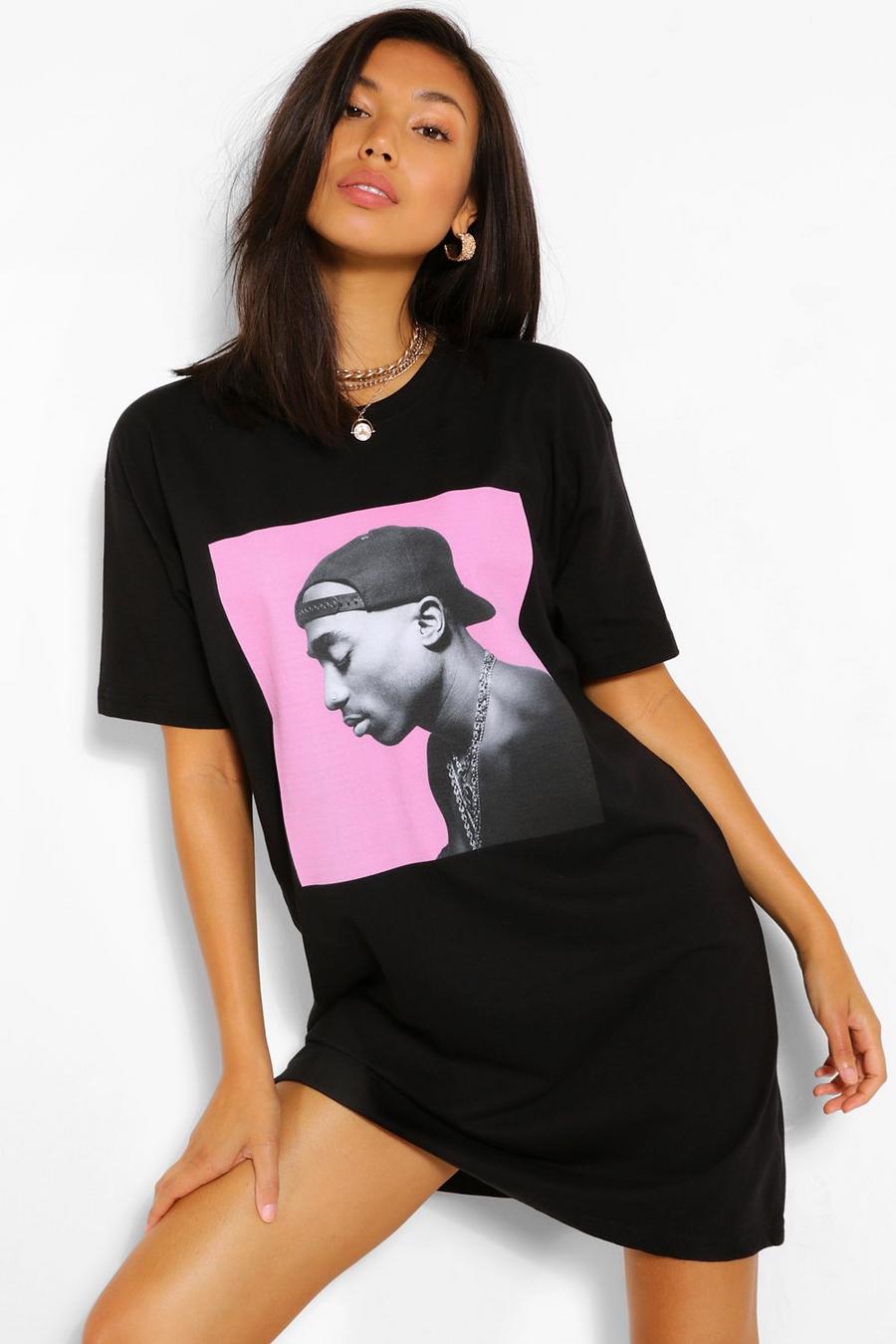Tupac Colour Block T Shirt Dress image number 1