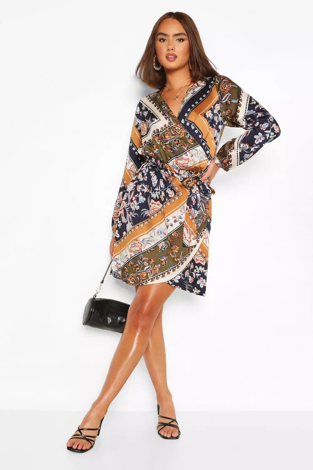 Boohoo scarf clearance print dress