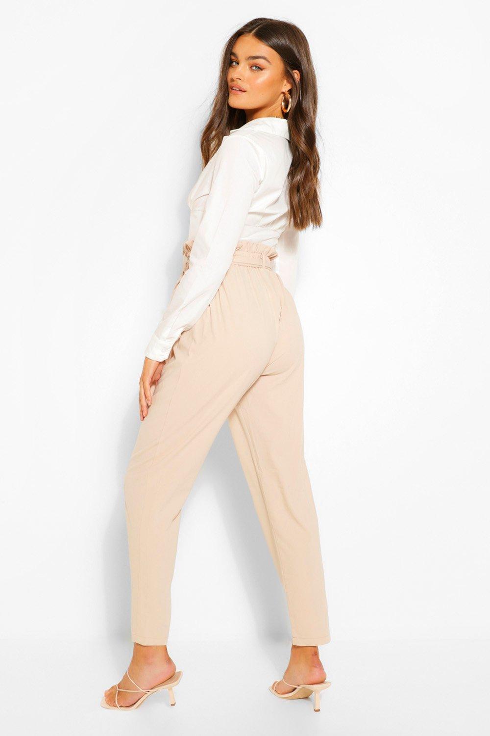 Boohoo paper hot sale bag trousers