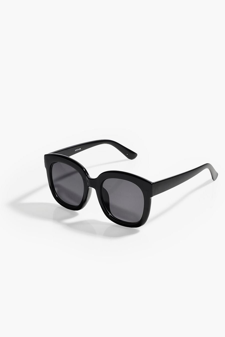 Schlichte Oversized Sonnenbrille mit eckigen Gläsern, Schwarz image number 1