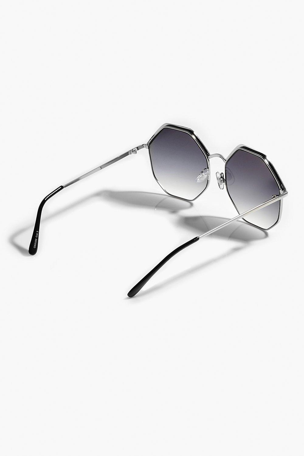 Lunettes de soleil coupe oversize monture hexagonale d tails