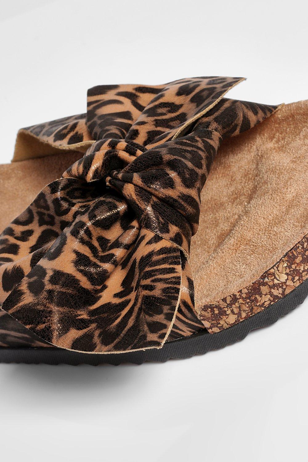 Leopard print bow online sliders