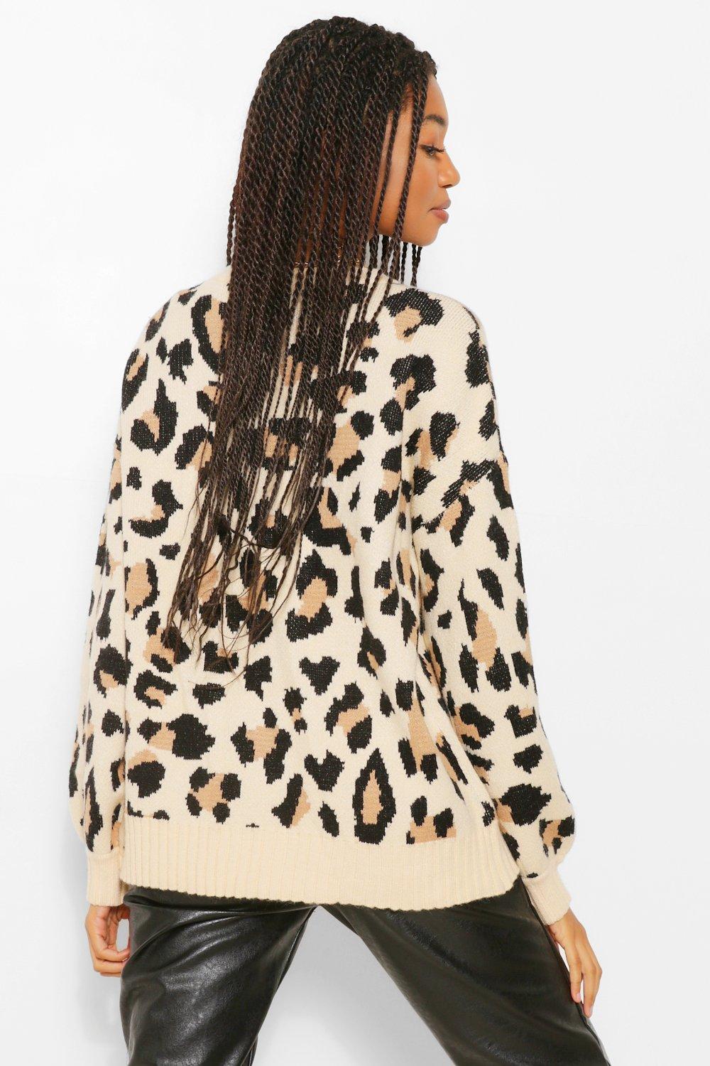 Leopard print cardigan on sale boohoo