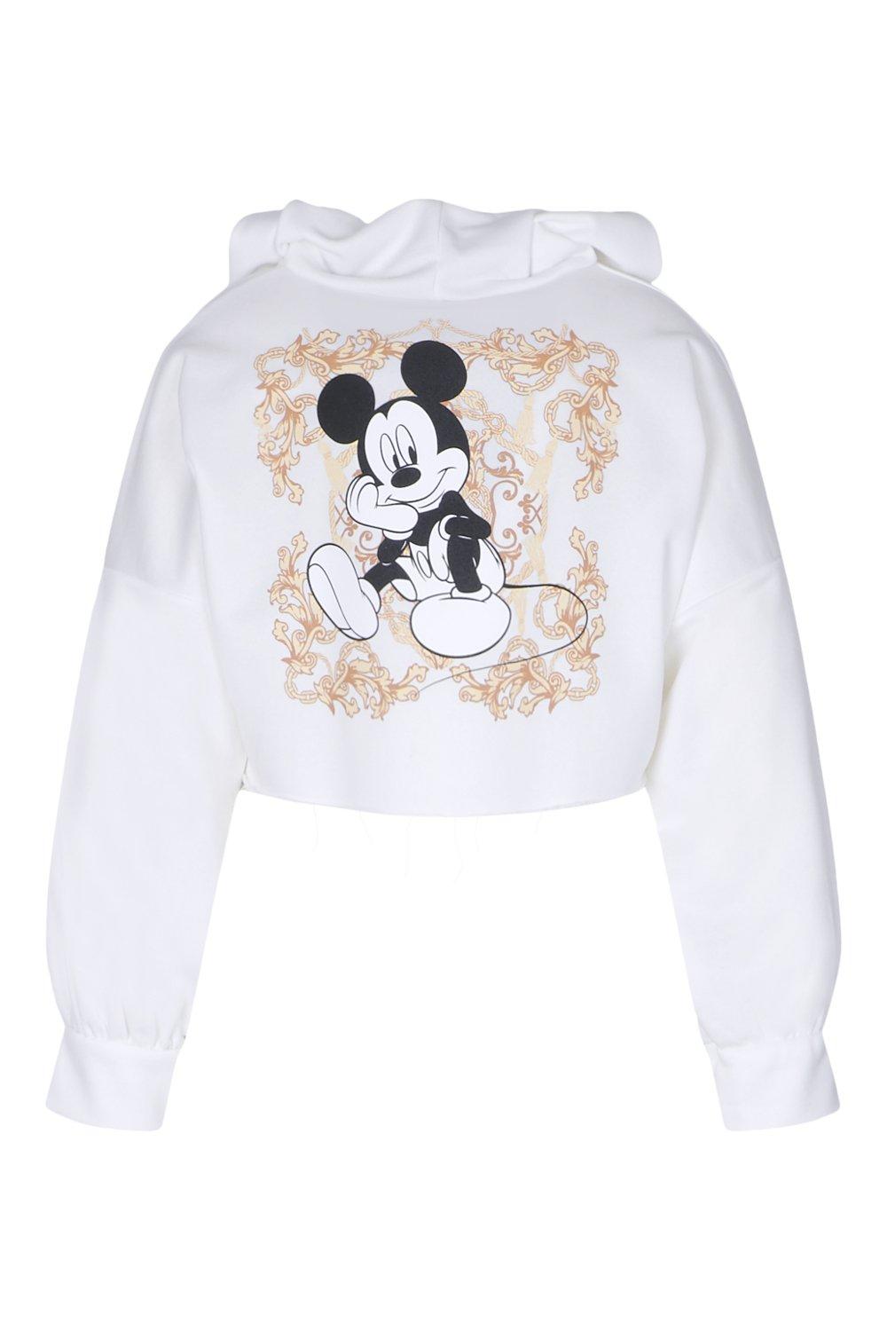 Mickey mouse crop top hoodie hotsell