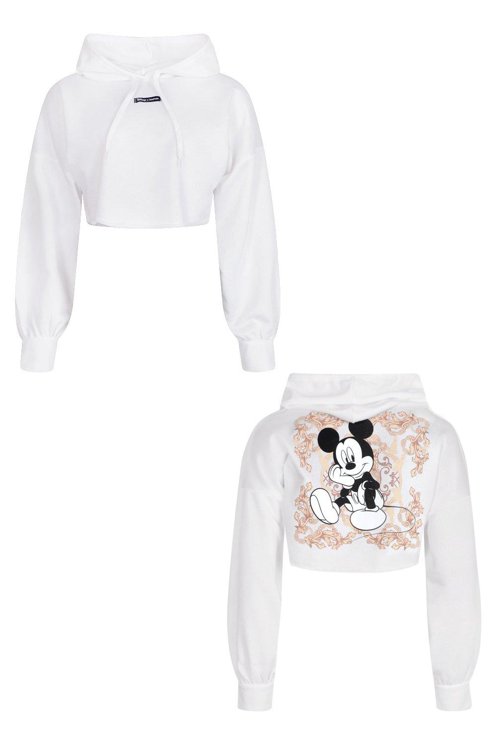 Mickey mouse crop top hoodie hot sale