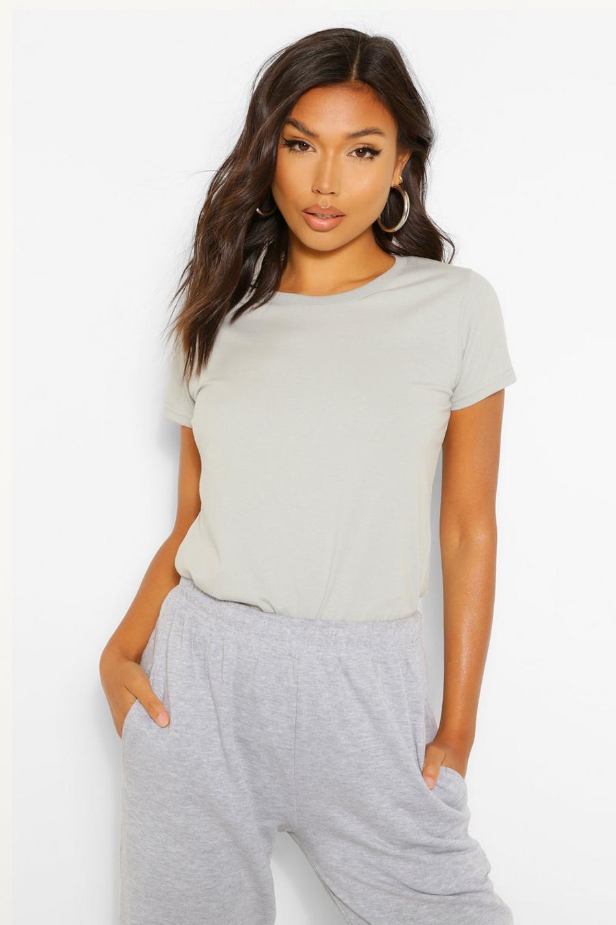 Silver grey Lady-fit Softspun Fitted T-shirt image number 1