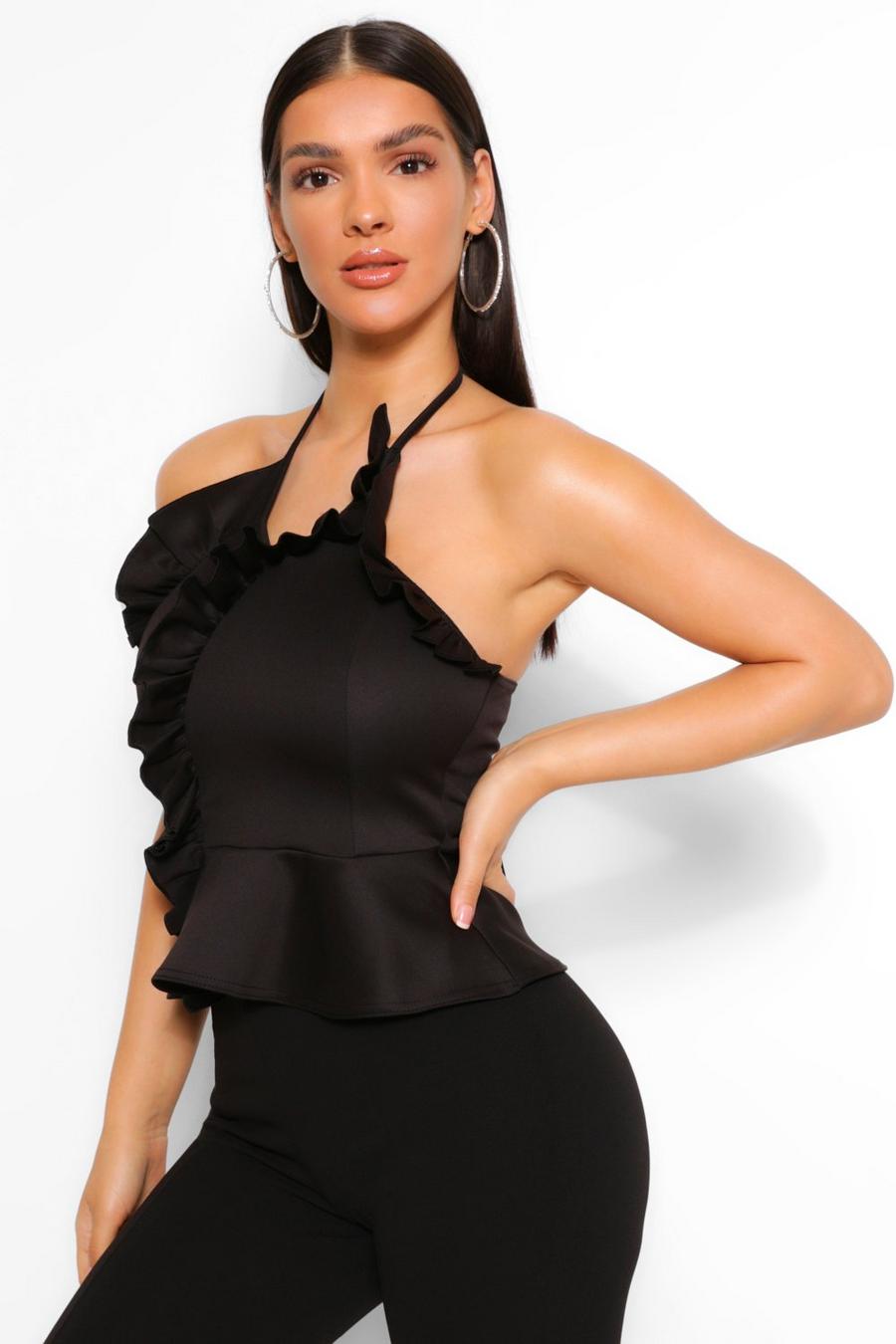 FRILL WRAP STRAPLESS TOP image number 1
