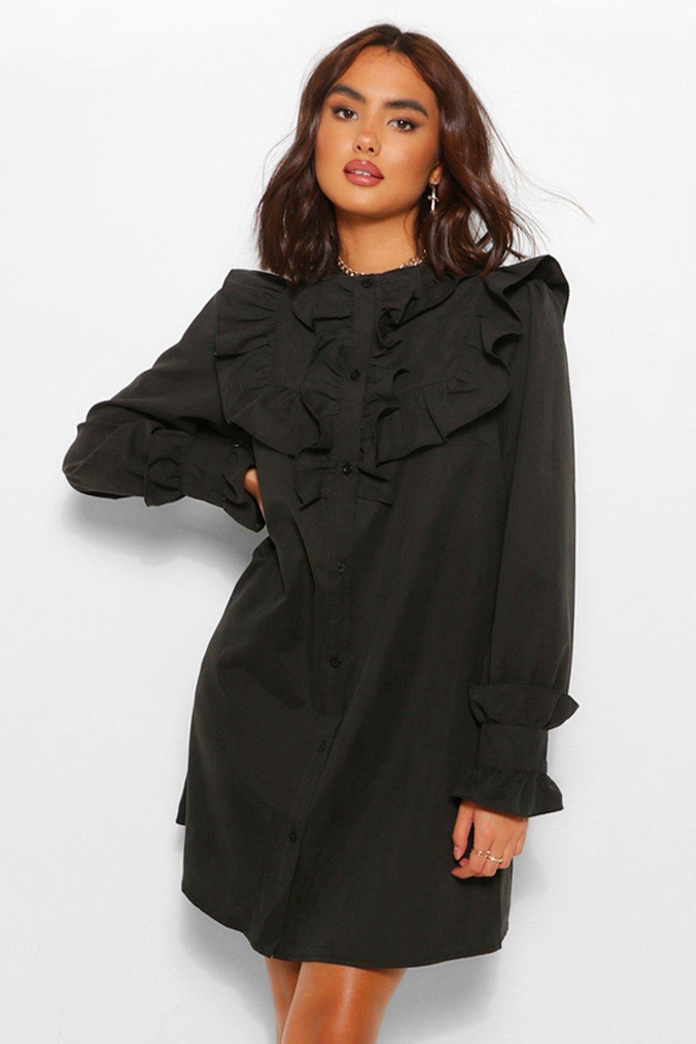 boohoo button down dress