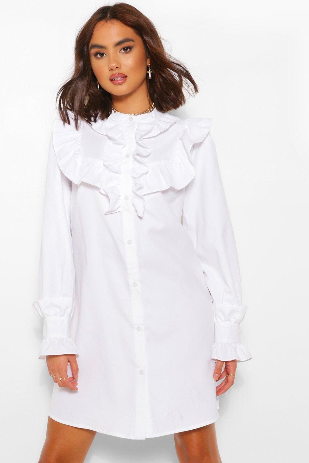 ruffle button down shirt