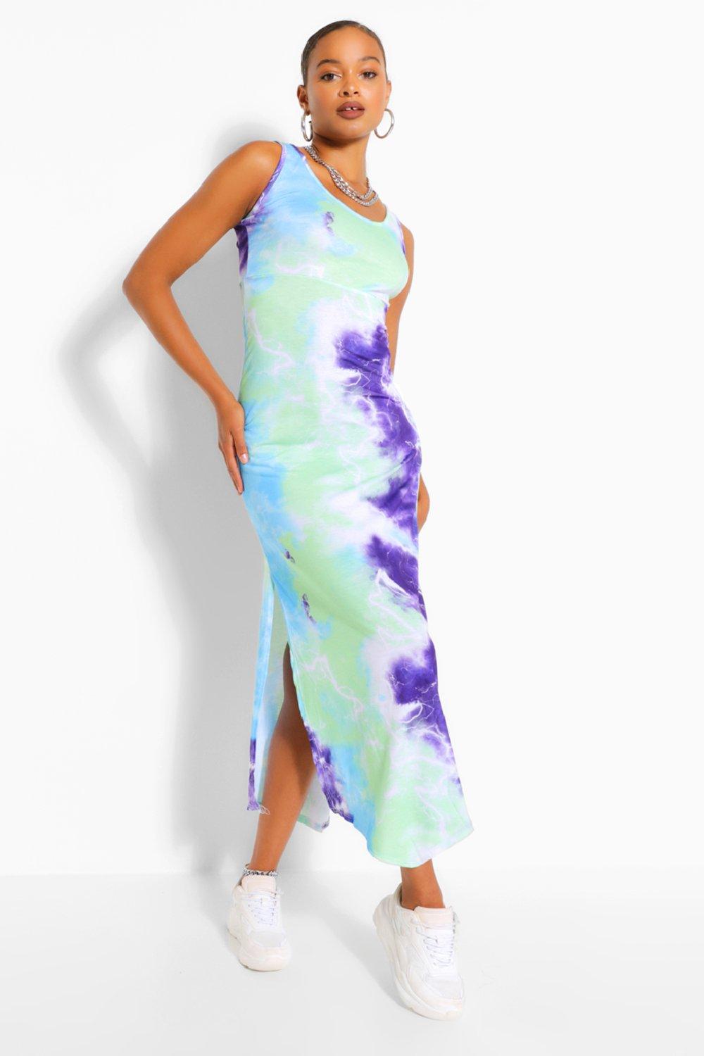 tie dye dress boohoo