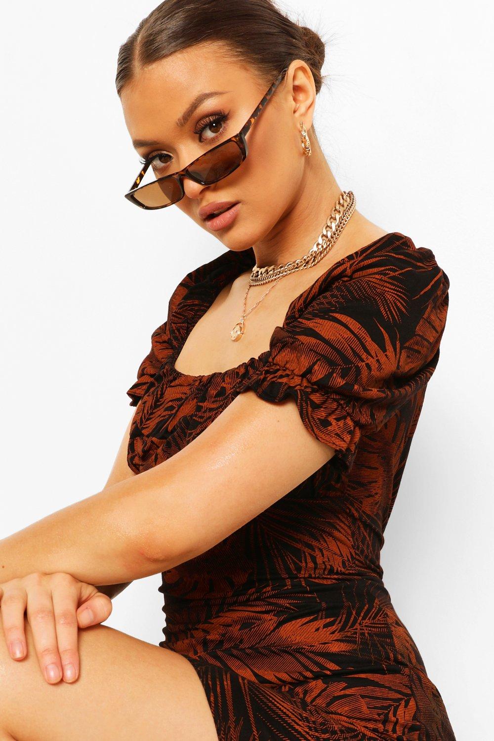 boohoo leaf print dress