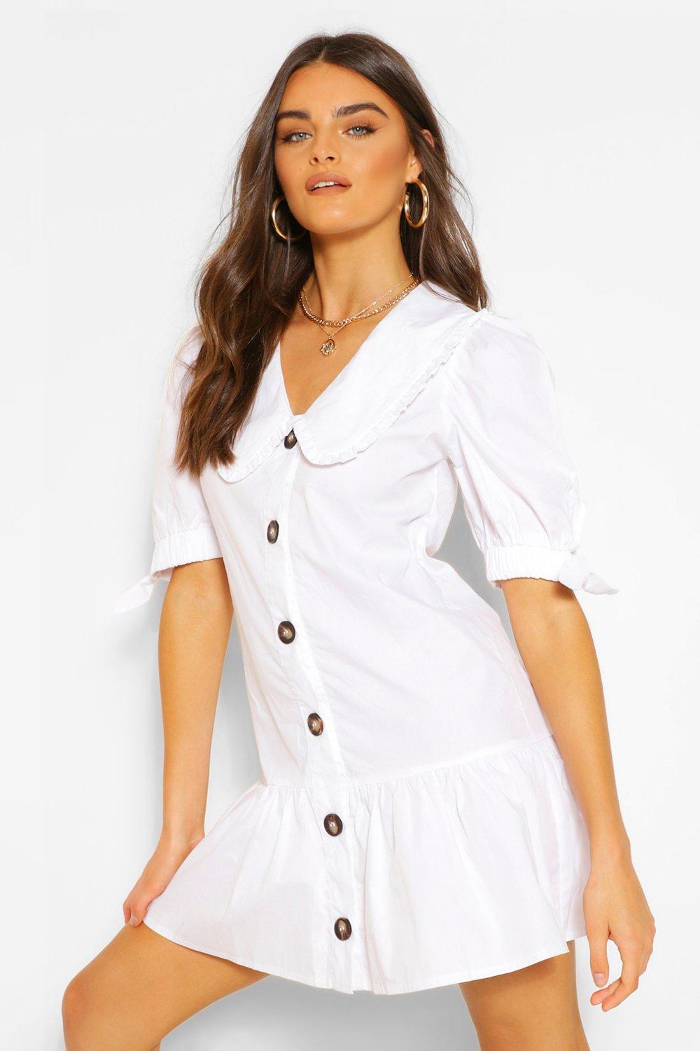 oversized collar shirt dress