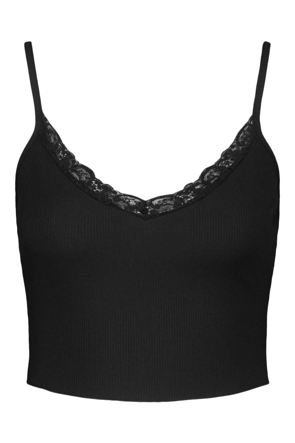 Bedarieu Black | Cropped Ribbed Cami