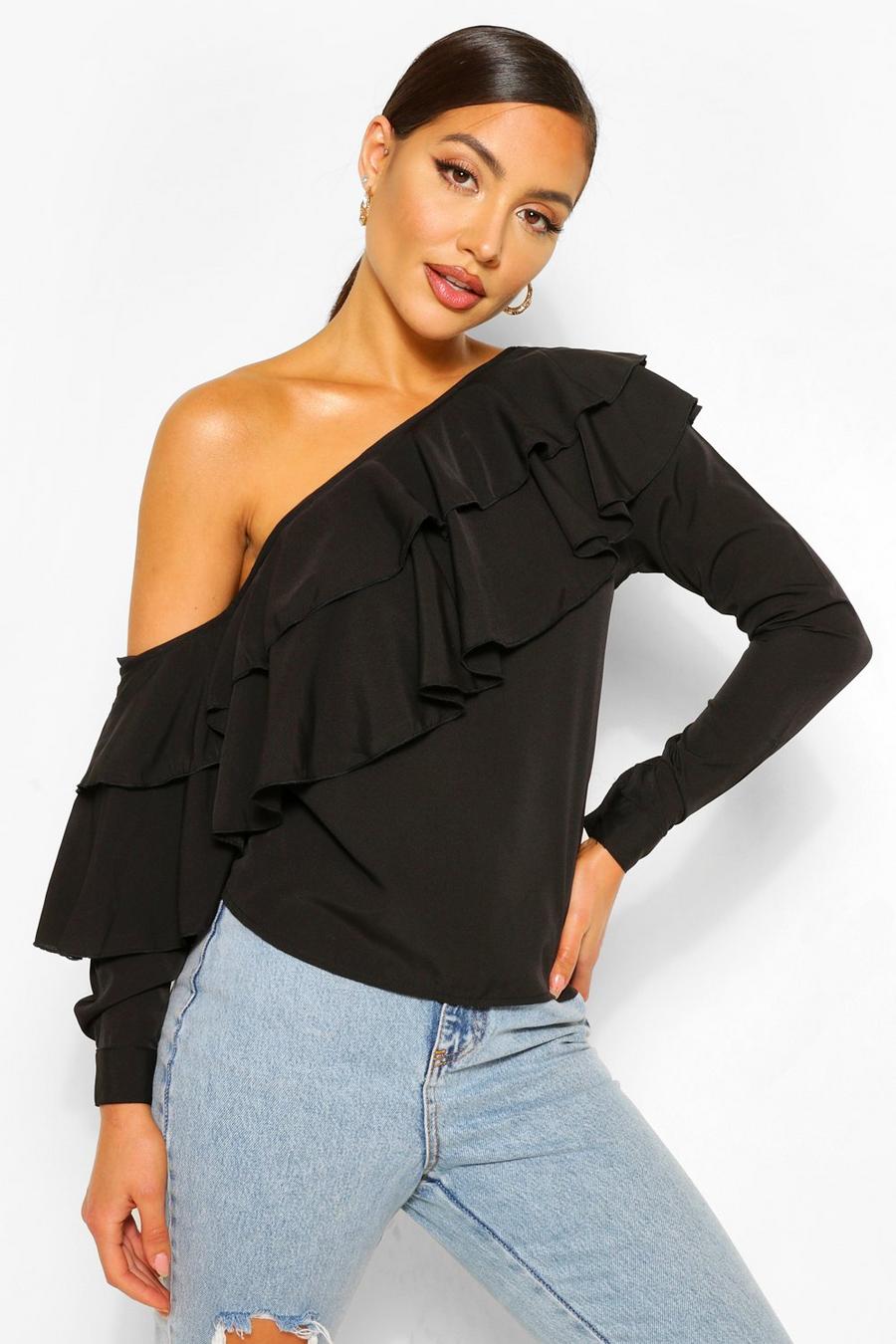 Ruffle One Shoulder Top image number 1
