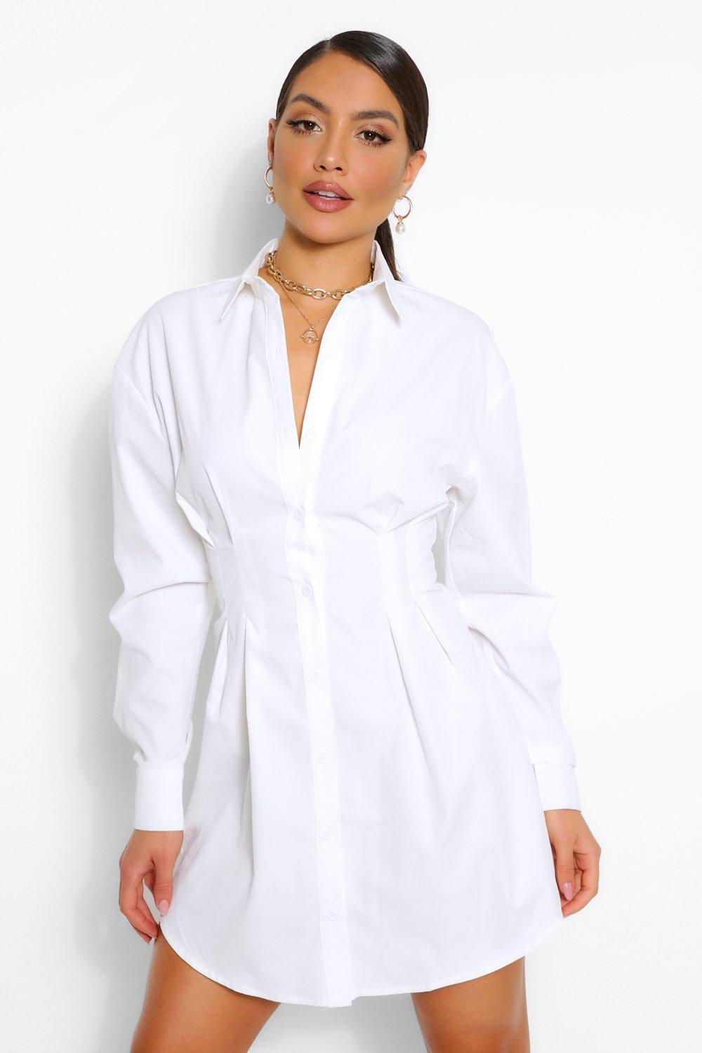 Boohoo button down clearance dress