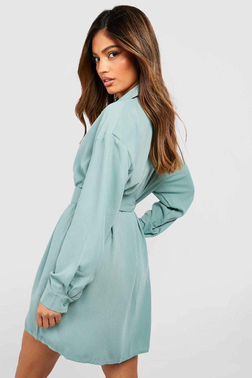 Button down cheap belted dress