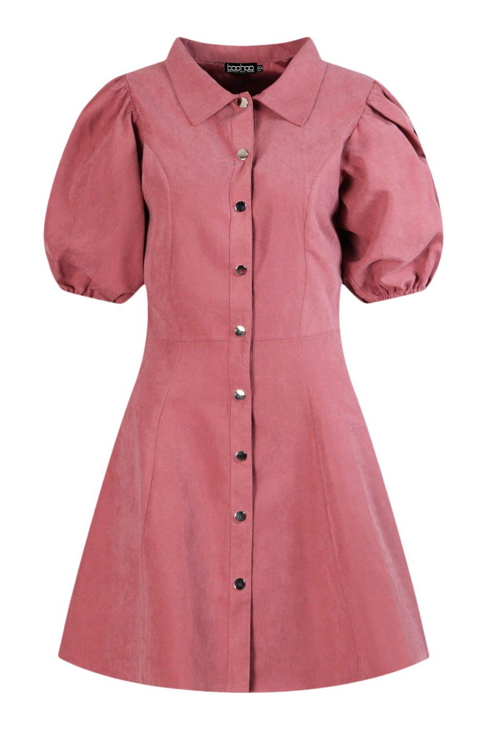 Puff sleeve shop button down dress