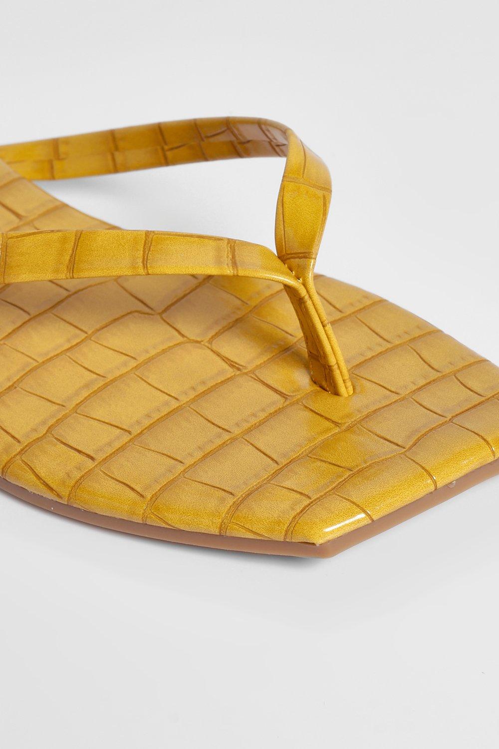 Croc Square Toe Flip Flops