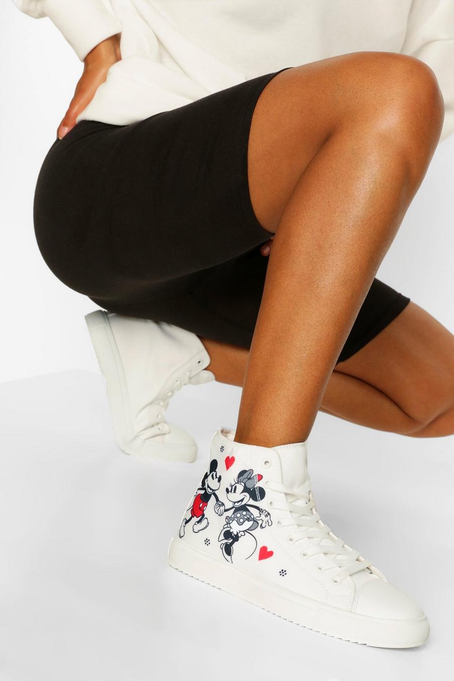 Zapatillas deportivas altas de loneta con cordones Disney X Boohoo image number 1