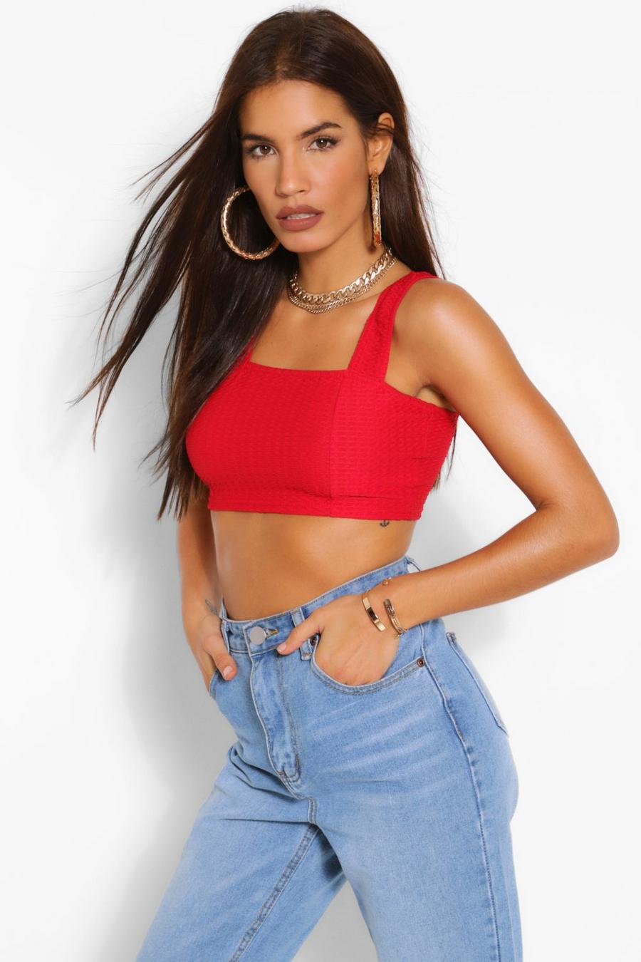 Textured Square Neck Bralet image number 1