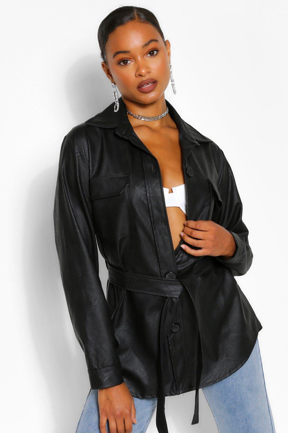 Pu belted clearance jacket