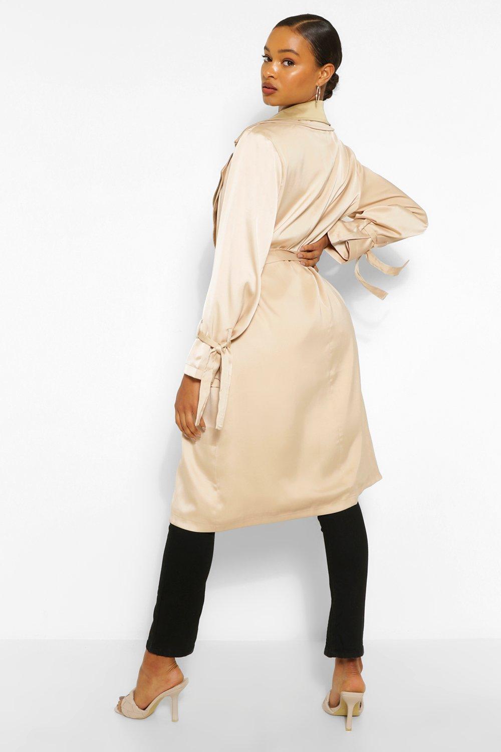 Double Layer Oversized Trench Coat | boohoo Double Layer Oversized Trench Coat | boohoo