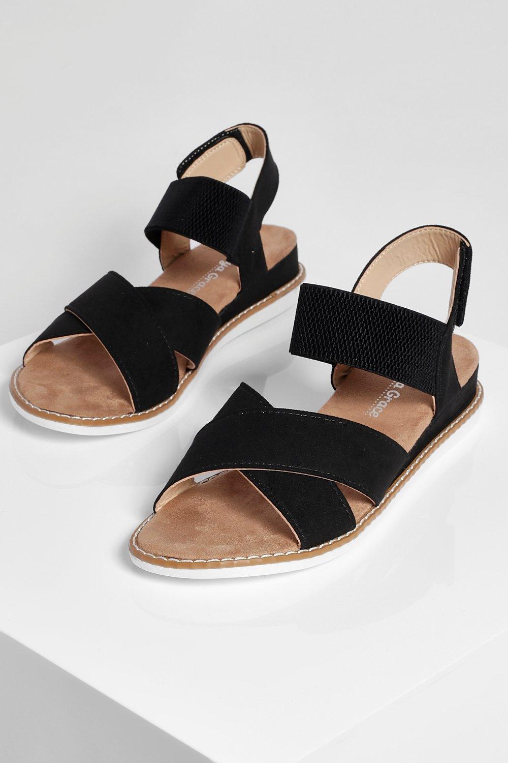 Elastic 2024 sandals flat