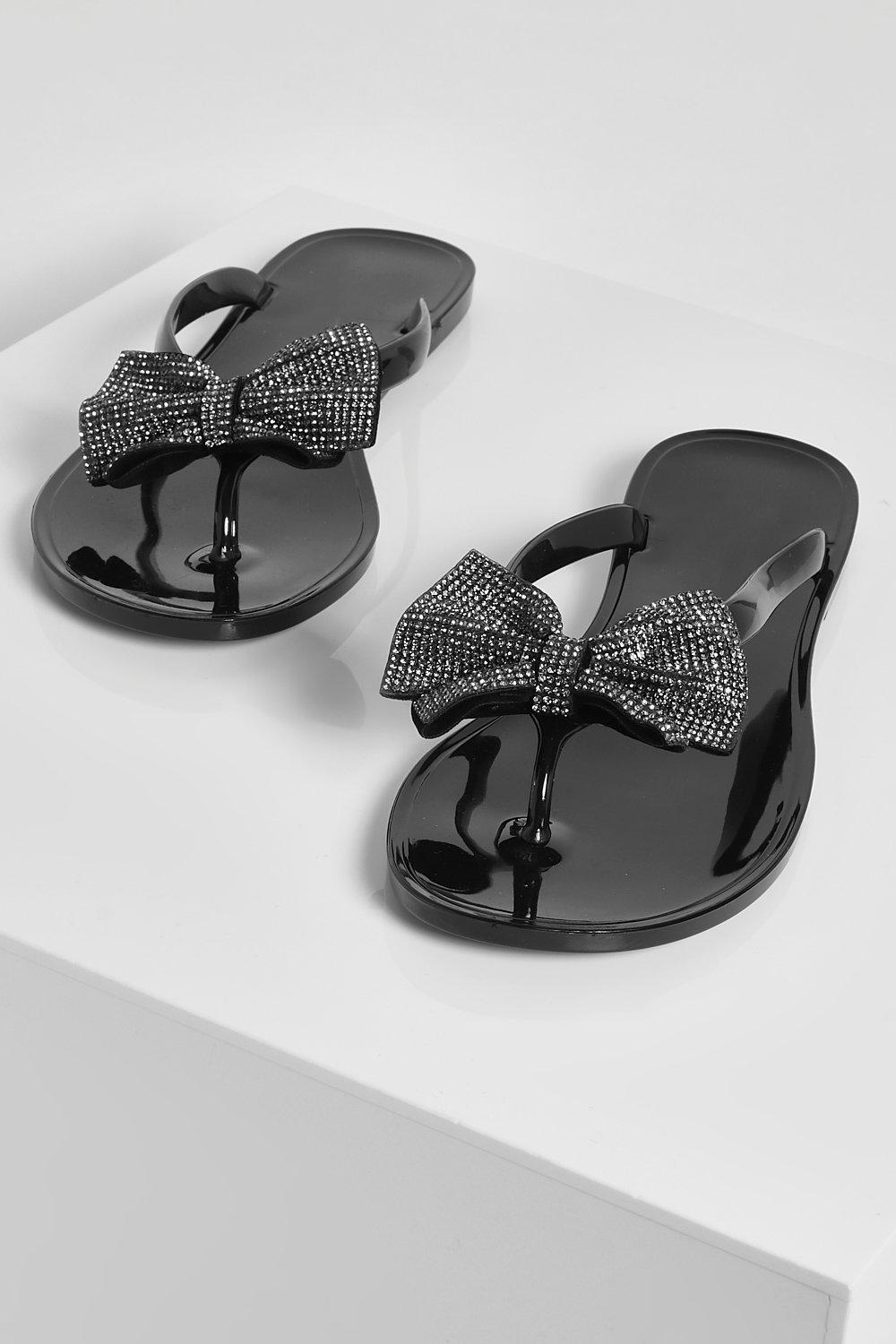 Sparkly bow flip on sale flops